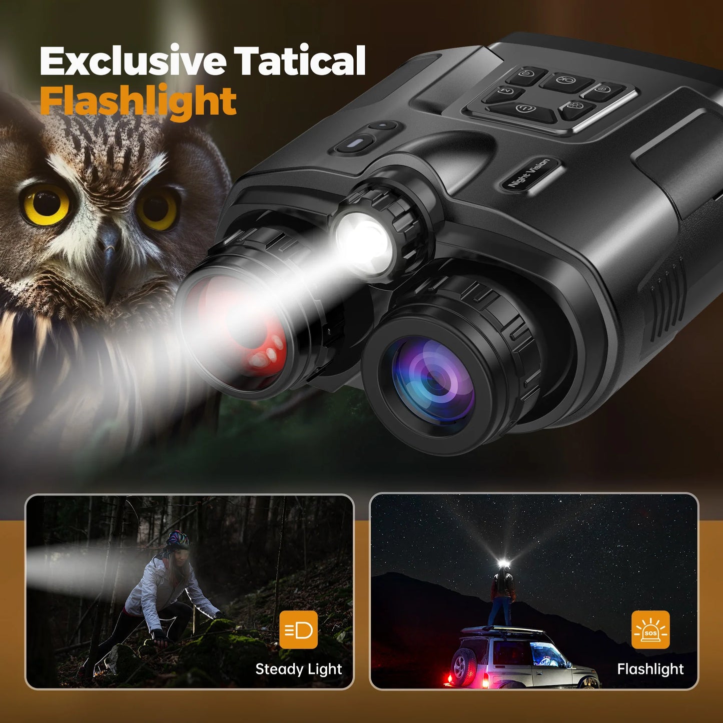 DIYIME Night Vision Binoculars 4K Infrared 8X Zoom for Hunting