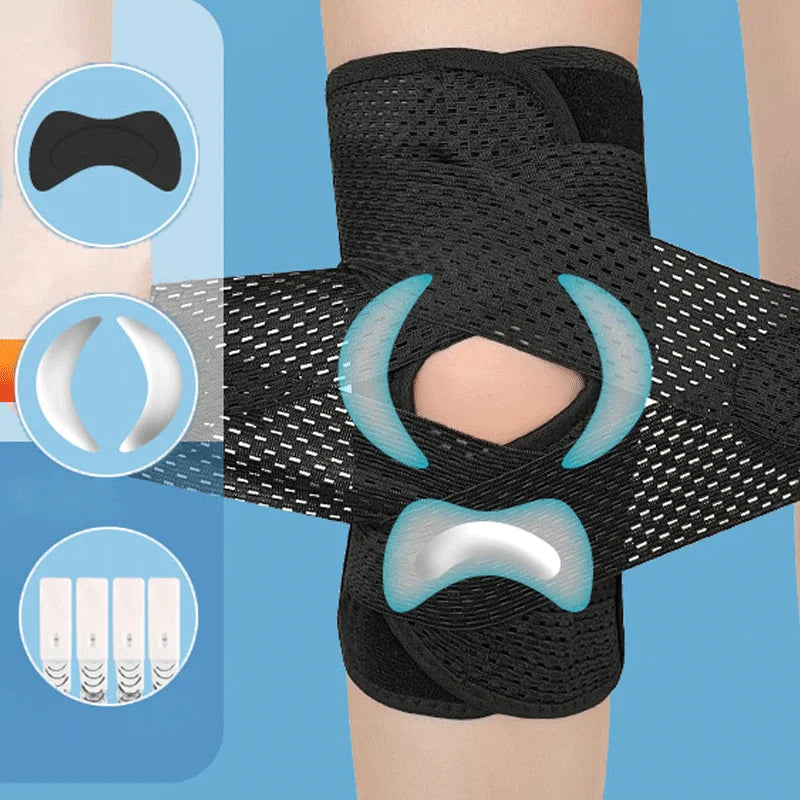 Knee Pads Pressurized Elastic Three Layer Silicone Arthritis Joints Protector