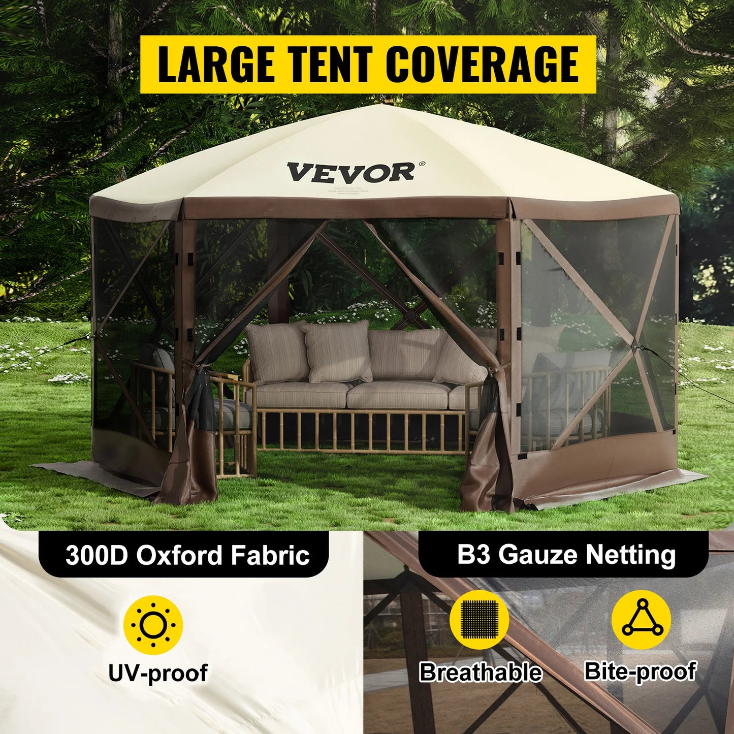 SucceBuy Popup Camping Gazebo Canopy Shelter Sun Shade