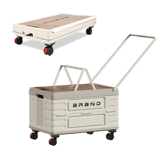 360 Rotating Foldable Storage Cart Heavy Duty Organizer With Wheels