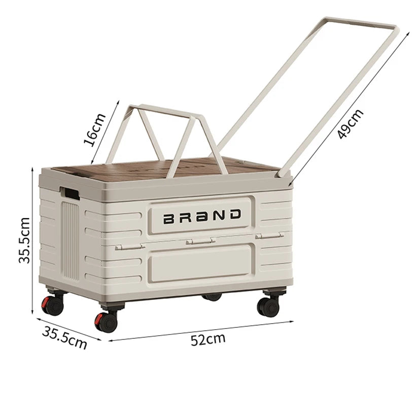 360 Rotating Foldable Storage Cart Heavy Duty Organizer With Wheels