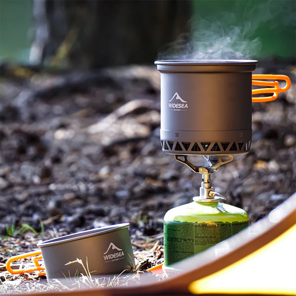 Widesea Camping Cookware Set Outdoor Pot Kettle Travel Utensils