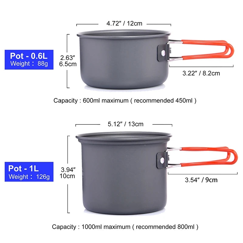 Widesea Camping Cookware Set Outdoor Pot and Stove Kit