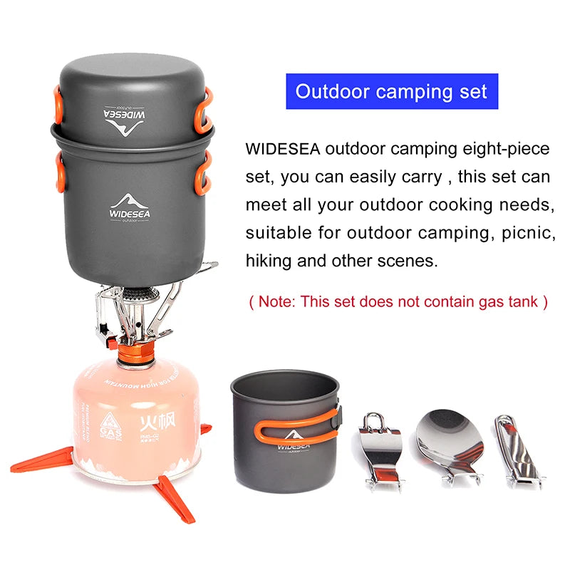 Widesea Camping Cookware Set Outdoor Pot and Stove Kit