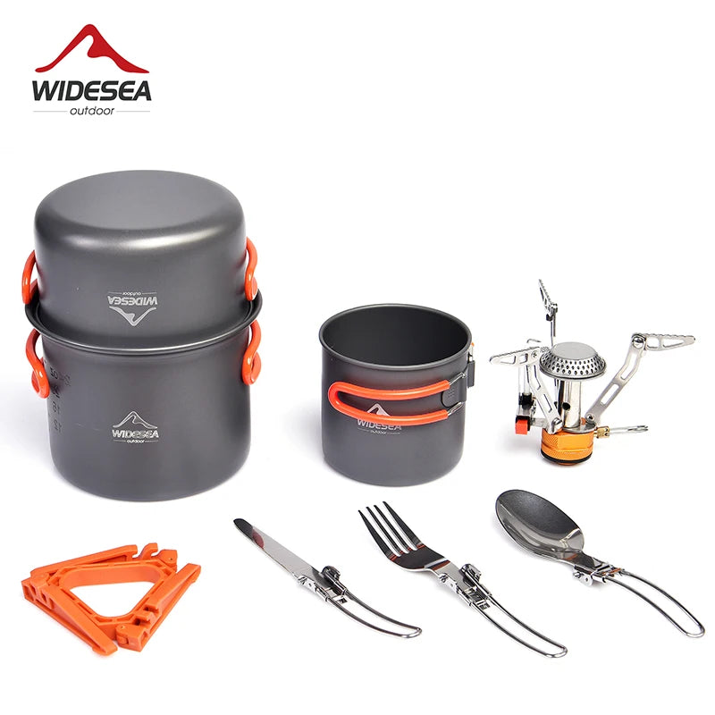Widesea Camping Cookware Set Outdoor Pot and Stove Kit