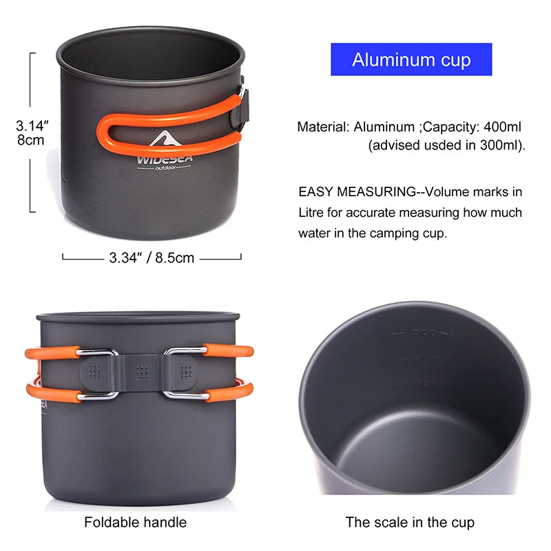 Widesea Camping Cookware Set Outdoor Pot and Stove Kit