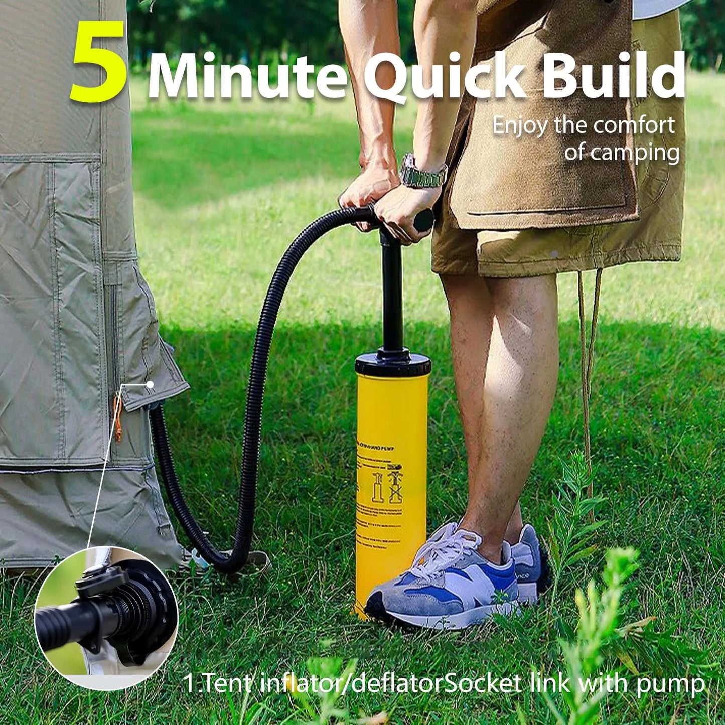 SENLEETO Inflatable Camping Tent With Instant Setup And Waterproof