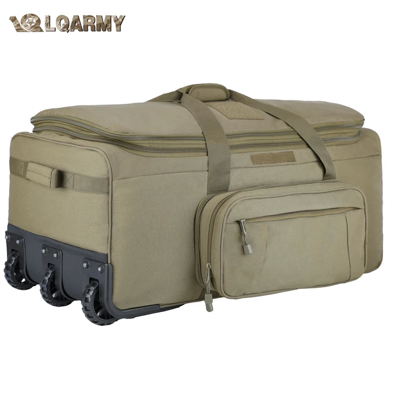 LQARMY 124L Outdoor Camping Travel Bag Waterproof Nylon Luggage