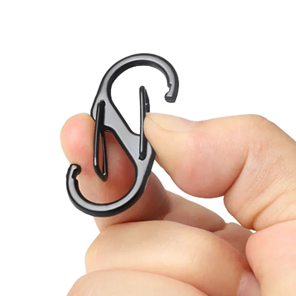S Shaped Carabiner Set 6 Pack Metal Keychain Clips