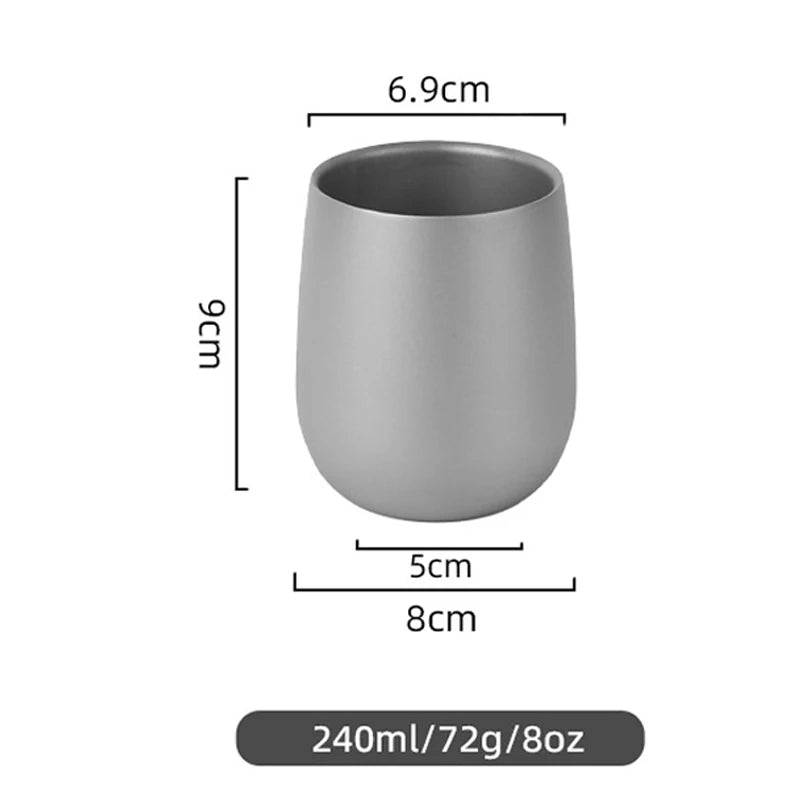 Titanium Insulated Double Wall Cup For Camping And Hiking