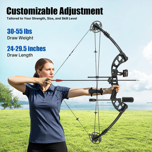 Compound Bow Right Hand Hunting Kit With 3 Pin Sight