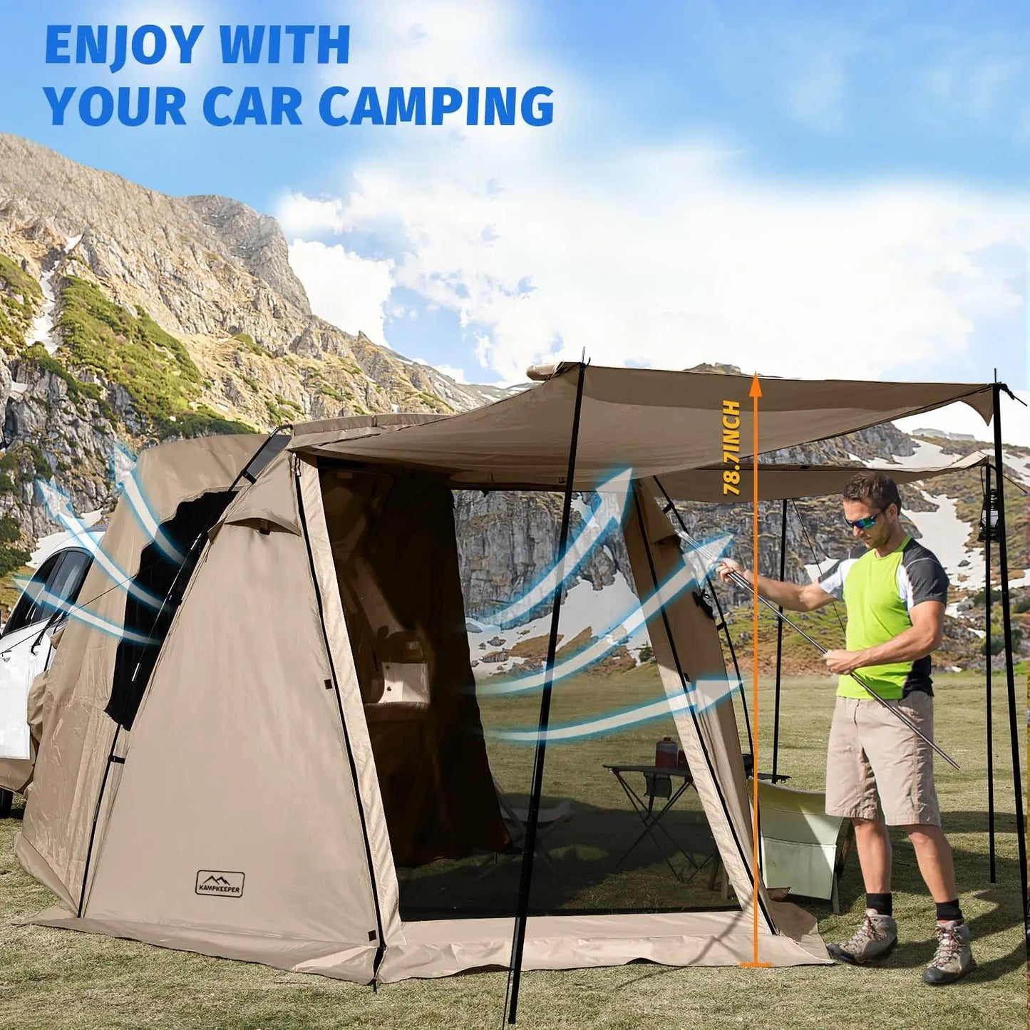 Unp SUV Car Tent Tailgate Shade Awning For Outdoor Camping
