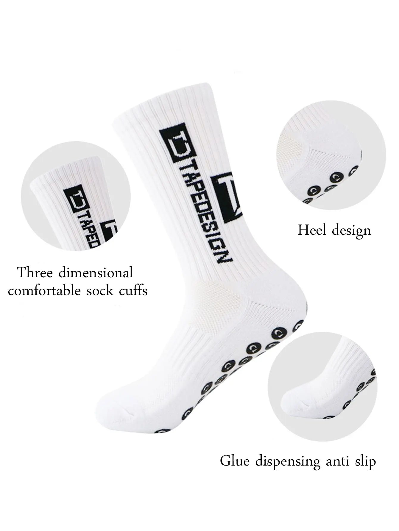 NONECN Unisex Football Socks Anti Slip Mid Length Training Socks