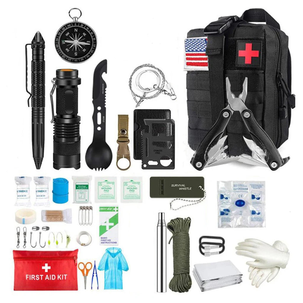 Survival First Aid Kit Outdoor Molle Emergency Bag for Camping