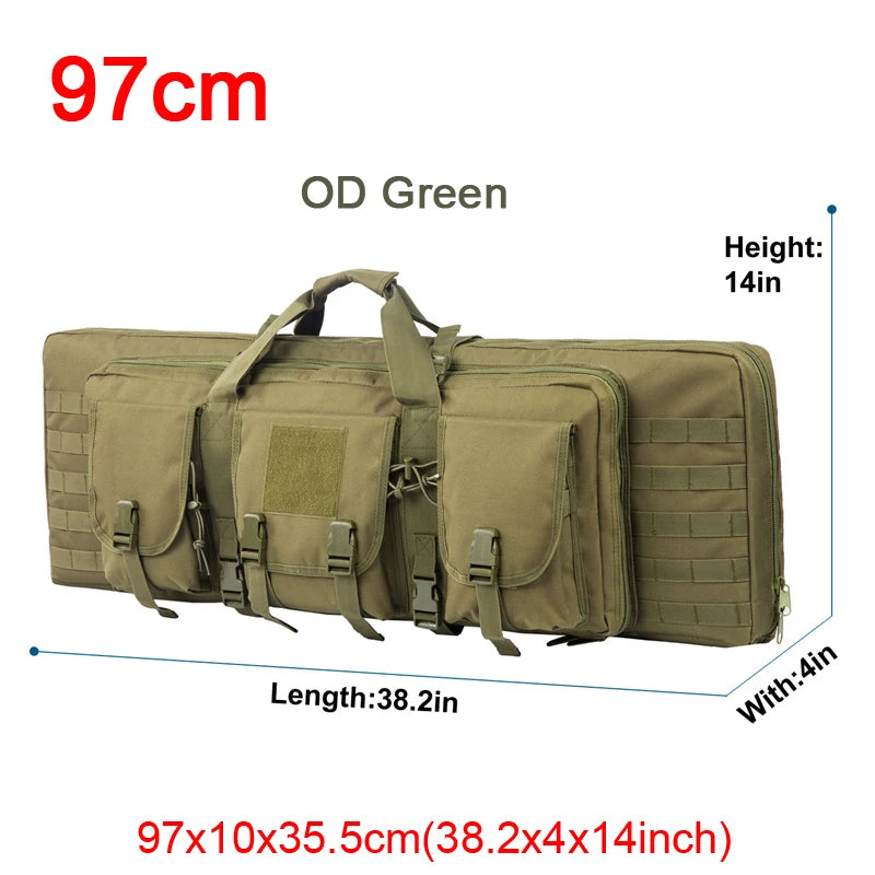 LQARMY Tactical Double Rifle Case Molle Rifle Bag Sniper Airsoft