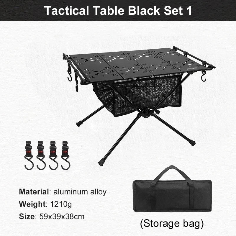 West Tune Folding Camping Table Aluminum Portable With Mesh Bag
