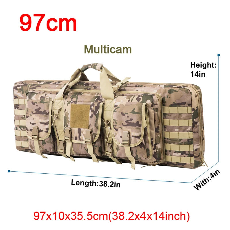 LQARMY Tactical Double Rifle Case Molle Rifle Bag Sniper Airsoft