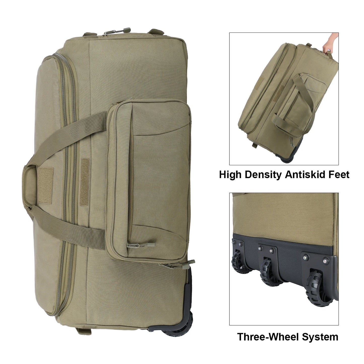 LQARMY 124L Outdoor Camping Travel Bag Waterproof Nylon Luggage
