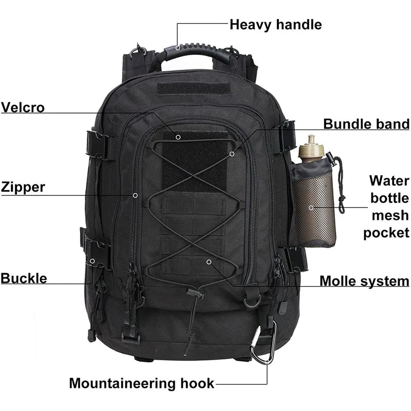 LQARMY Military Tactical Backpack MOLLE Assault Rucksack