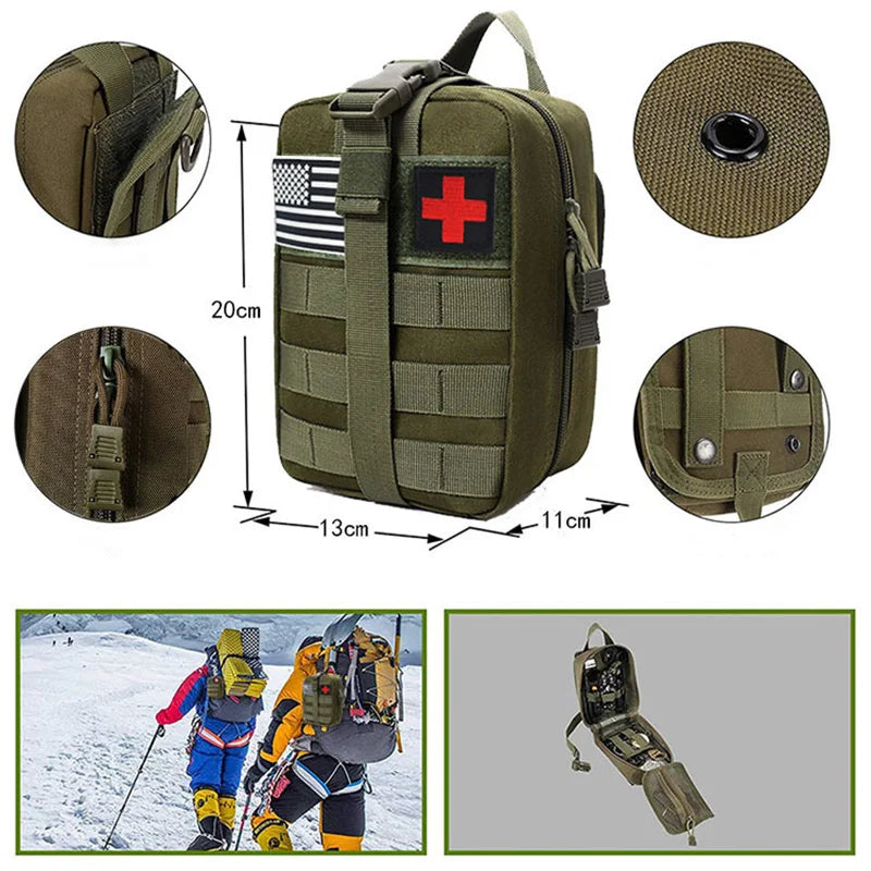 Survival First Aid Kit Outdoor Molle Emergency Bag for Camping