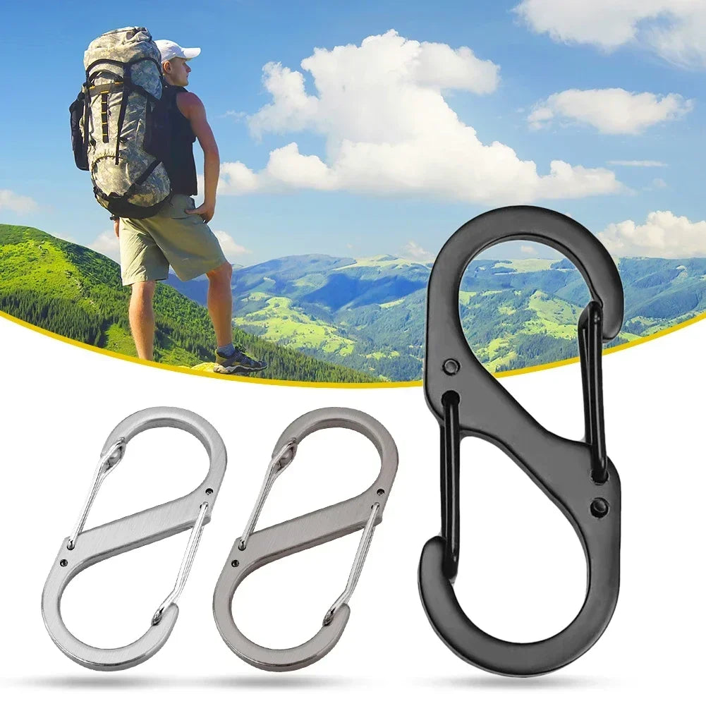 S Shaped Carabiner Set 6 Pack Metal Keychain Clips
