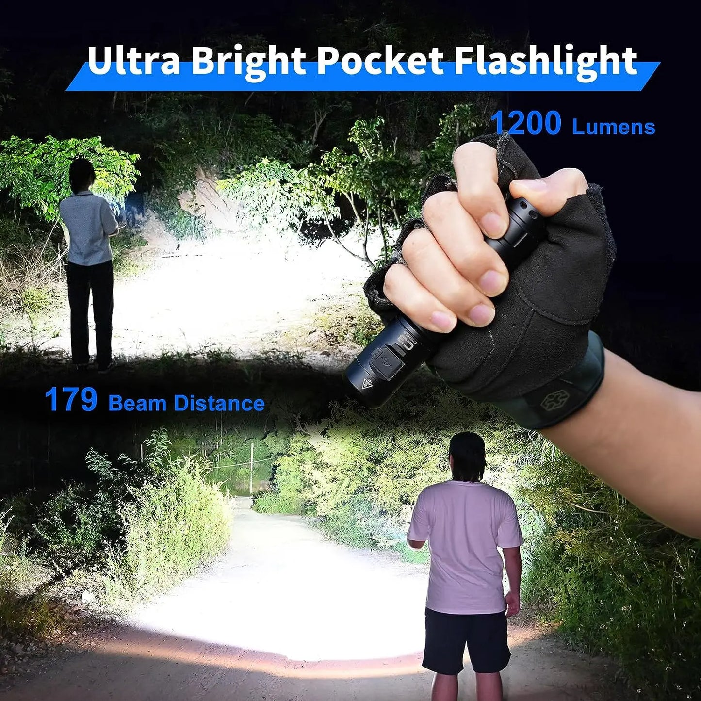 Wuben C3 Flashlight 1200 Lumens Rechargeable IP68 Waterproof LED