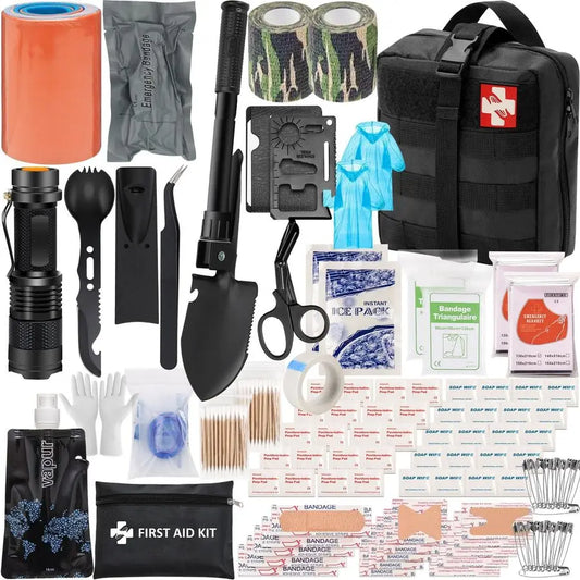 145 Pieces Emergency Survival Kit Molle First Aid for Outdoors