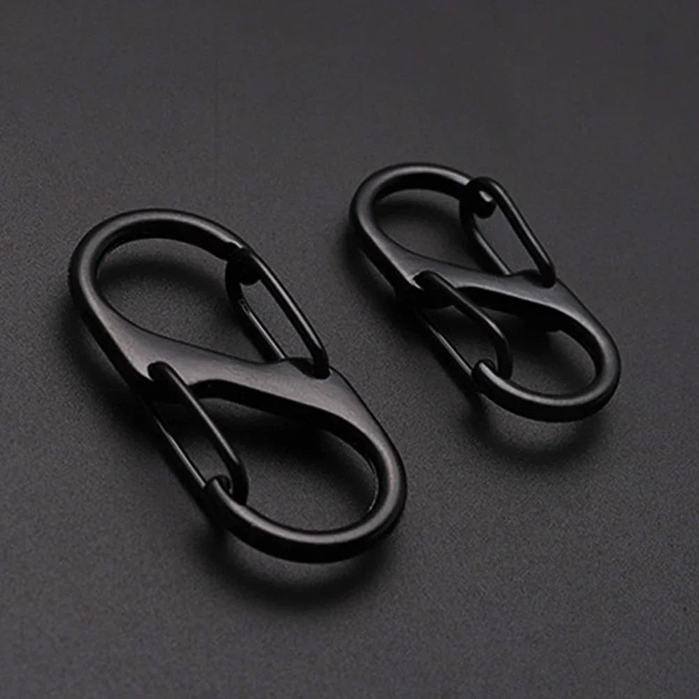 S Shaped Carabiner Set 6 Pack Metal Keychain Clips