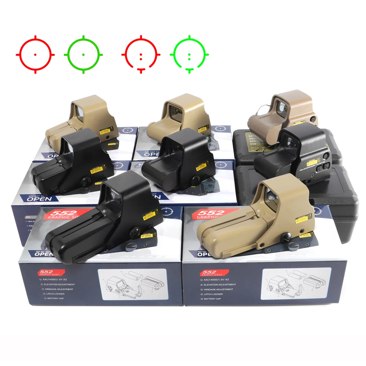 Bestsight 551 552 553 558 Holographic Dot Sight For 20mm Rail Airsoft Guns
