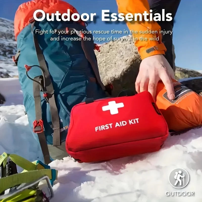 Deluxe First Aid Kit With Carrying Pouch For Outdoor Emergencies