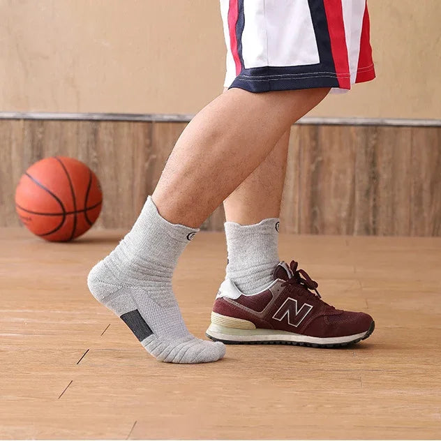 NONECN Mens Basketball Socks Breathable Terry Knit