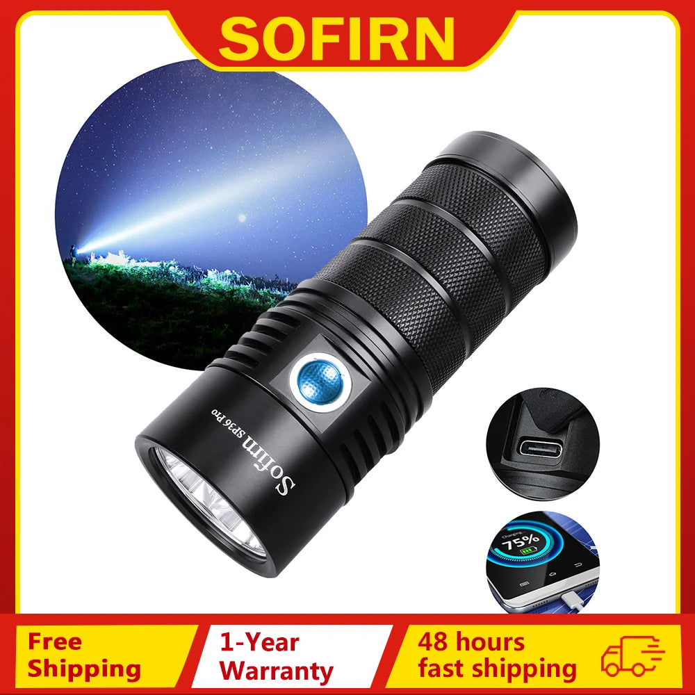 Sofirn SP36 Pro 8000lm USB C Rechargeable LED Flashlight