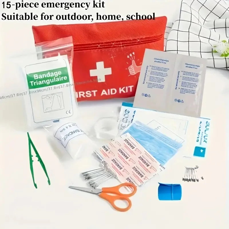 Deluxe First Aid Kit With Carrying Pouch For Outdoor Emergencies