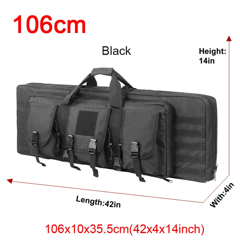 LQARMY Tactical Double Rifle Case Molle Rifle Bag Sniper Airsoft