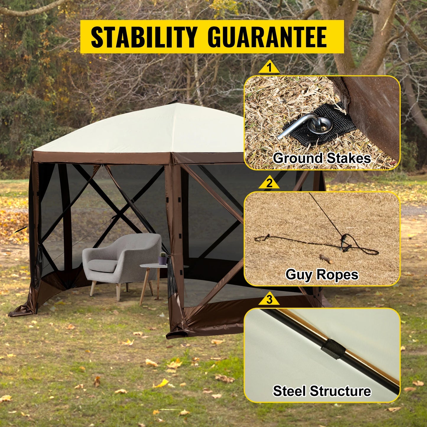 SucceBuy Popup Camping Gazebo Canopy Shelter Sun Shade