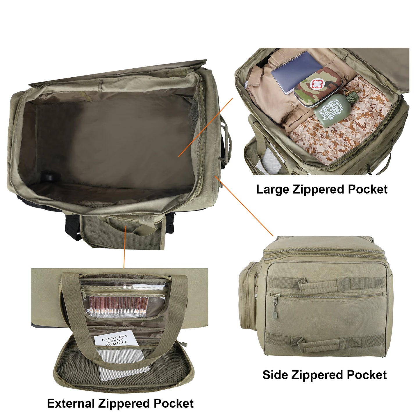 LQARMY 124L Outdoor Camping Travel Bag Waterproof Nylon Luggage