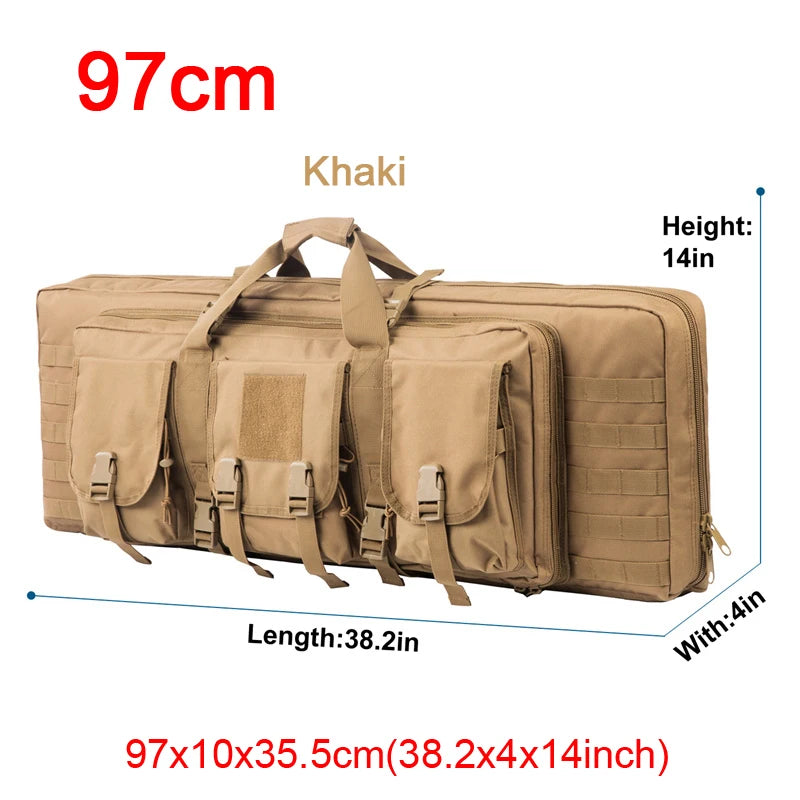 LQARMY Tactical Double Rifle Case Molle Rifle Bag Sniper Airsoft