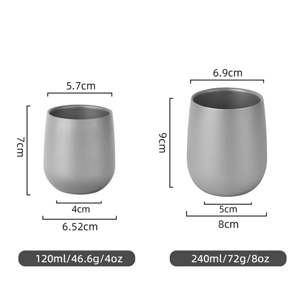 Titanium Insulated Double Wall Cup For Camping And Hiking
