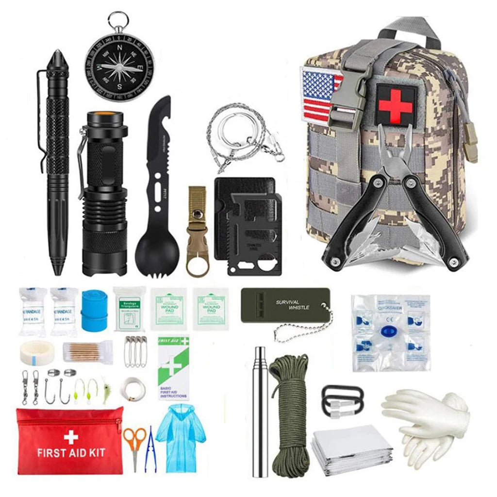 Survival First Aid Kit Outdoor Molle Emergency Bag for Camping
