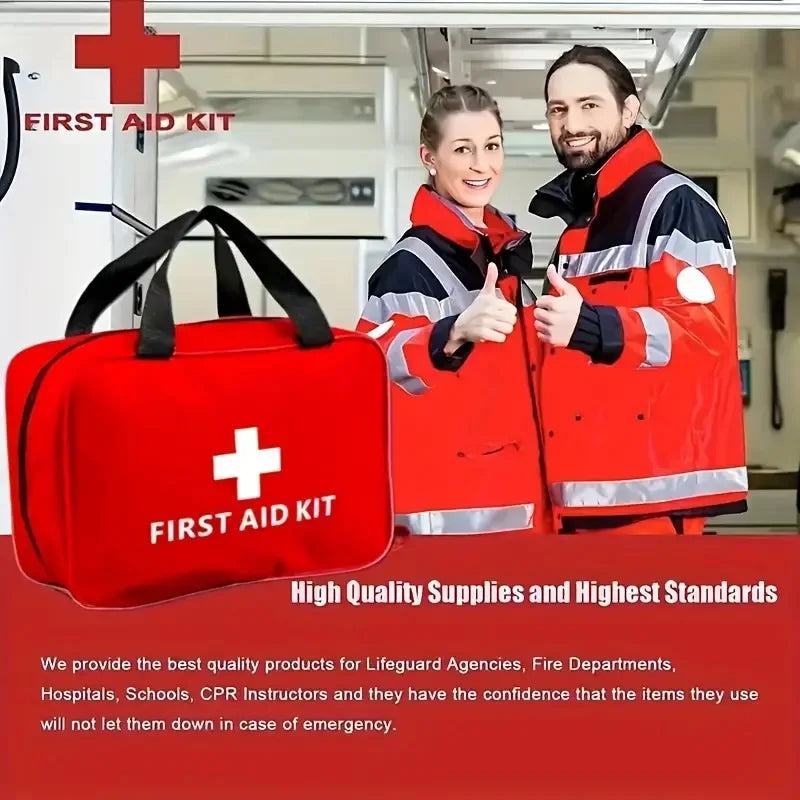 Deluxe First Aid Kit With Carrying Pouch For Outdoor Emergencies