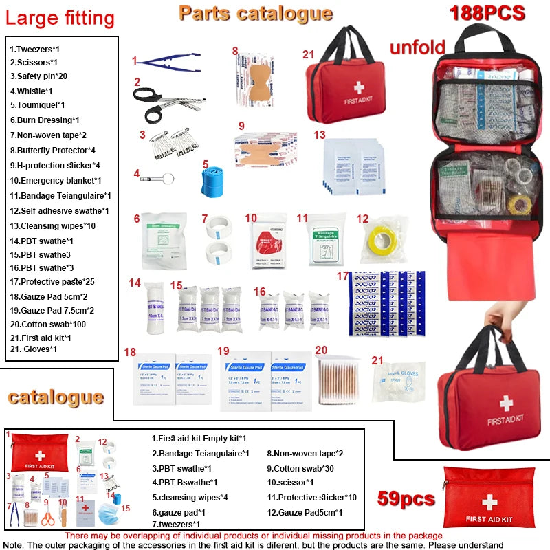 Deluxe First Aid Kit With Carrying Pouch For Outdoor Emergencies