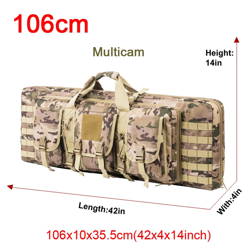 LQARMY Tactical Double Rifle Case Molle Rifle Bag Sniper Airsoft
