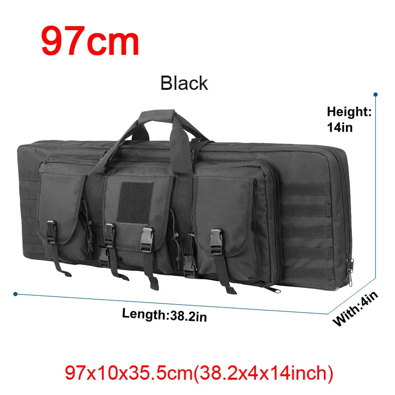 LQARMY Tactical Double Rifle Case Molle Rifle Bag Sniper Airsoft