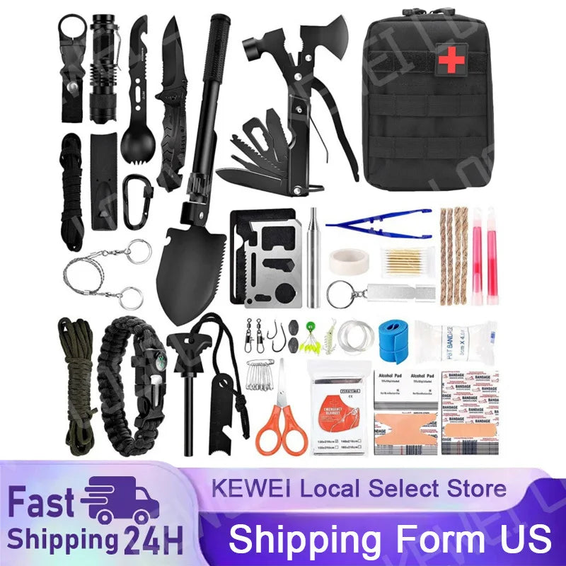 Outdoor Emergency Survival First Aid Kit 142 Piece Camp Set