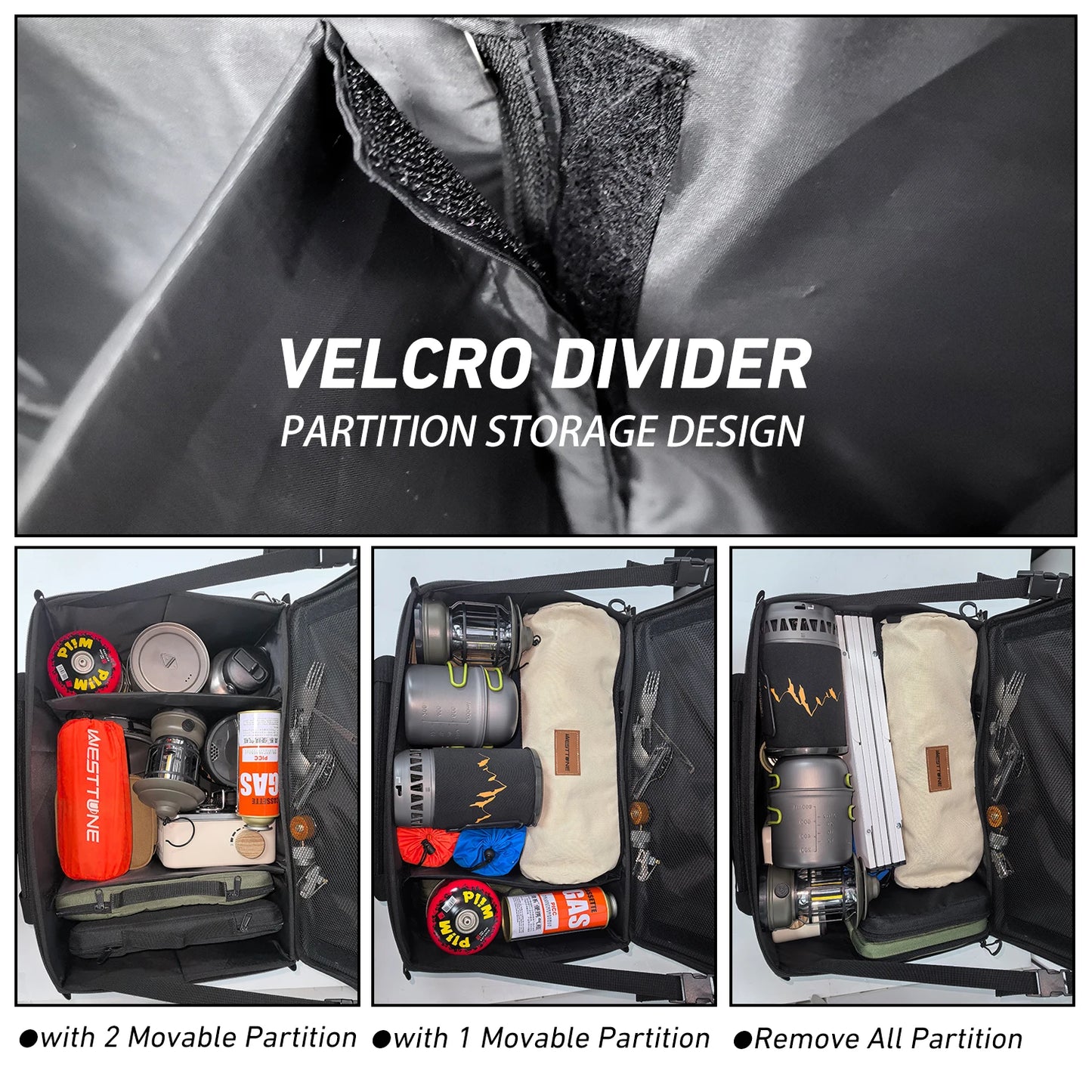 WESTTUNE Camping Tactical Organizer Folding Zipper Bag