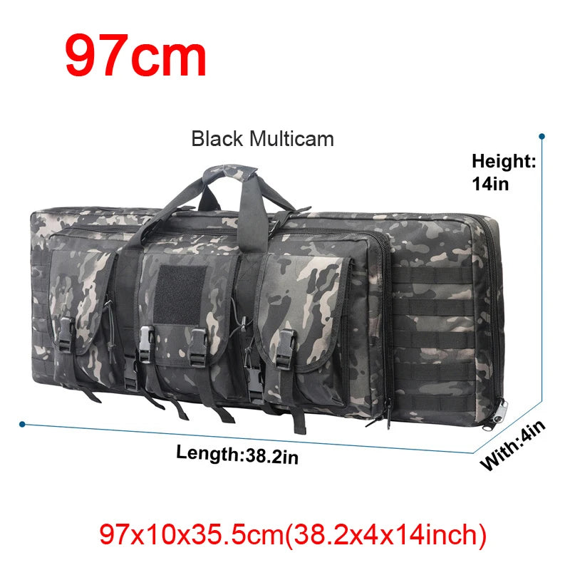 LQARMY Tactical Double Rifle Case Molle Rifle Bag Sniper Airsoft