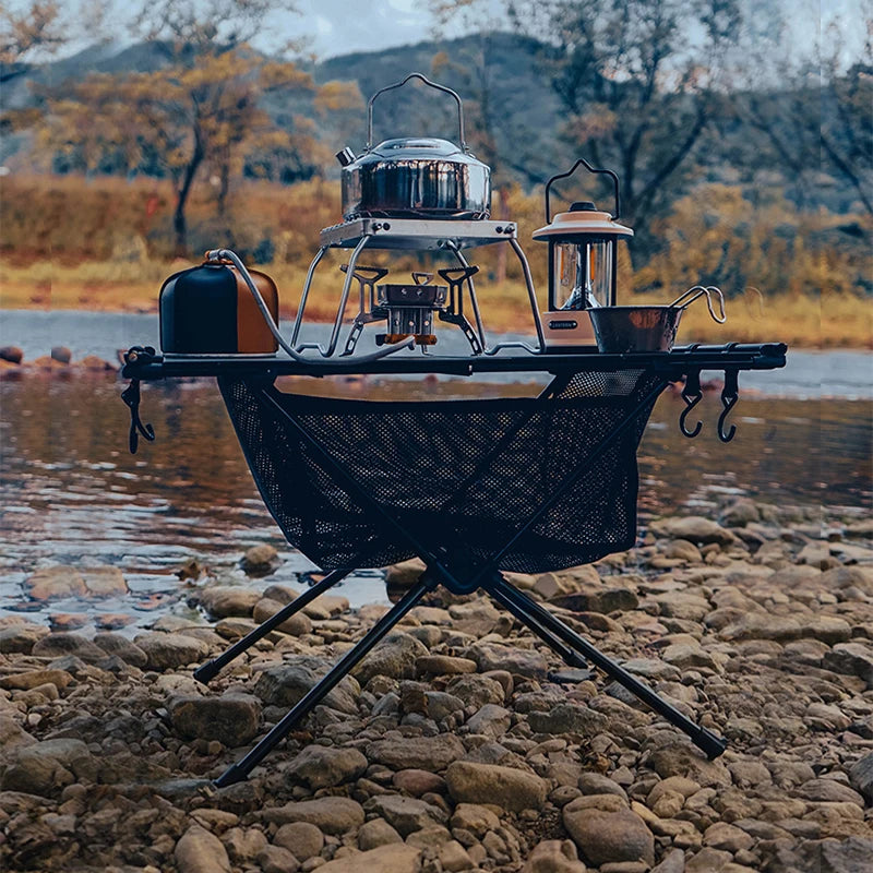 West Tune Folding Camping Table Aluminum Portable With Mesh Bag