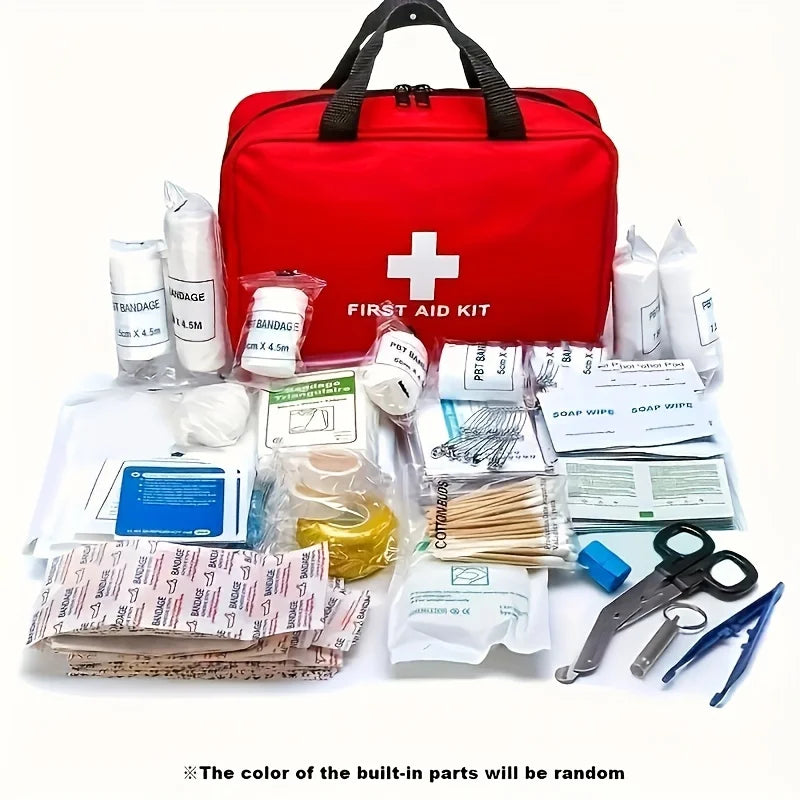 Deluxe First Aid Kit With Carrying Pouch For Outdoor Emergencies
