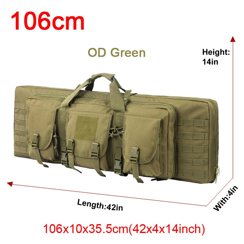 LQARMY Tactical Double Rifle Case Molle Rifle Bag Sniper Airsoft