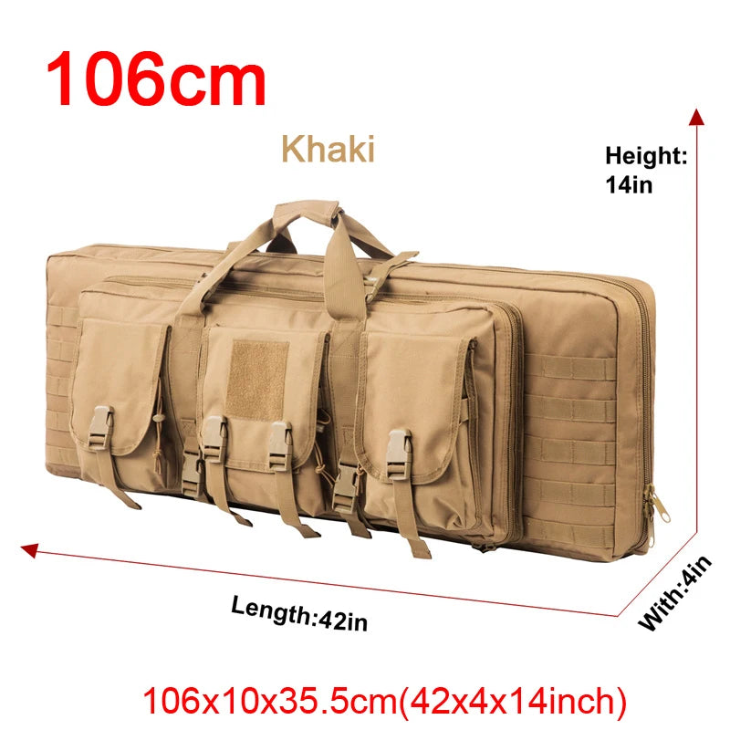 LQARMY Tactical Double Rifle Case Molle Rifle Bag Sniper Airsoft
